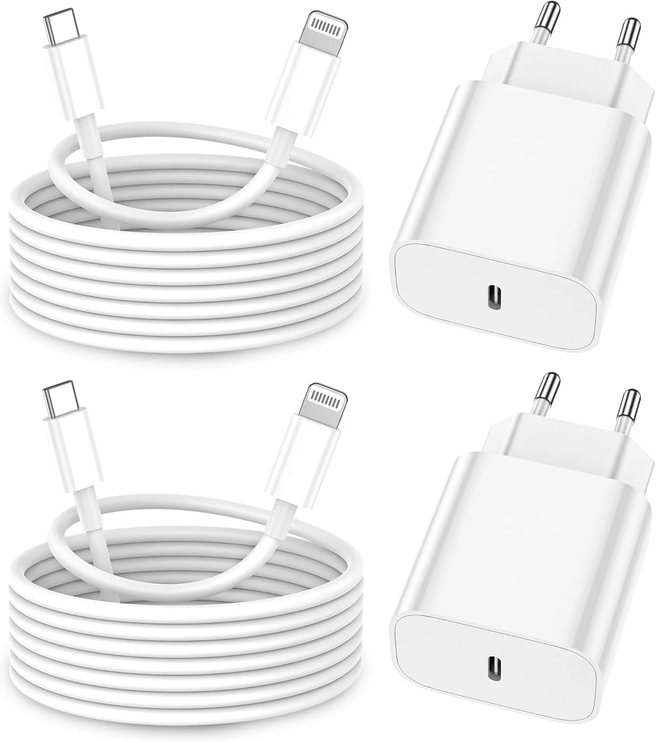 iPhone Ladekabel [MFi-Zertifiziert] 2er Pack – USB-C auf Lightning, 2M